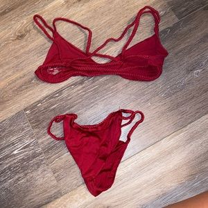 Maroon Frankie’s bikinis set
